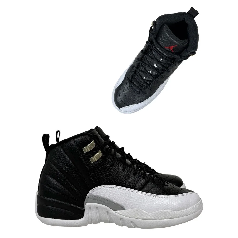 Air Jordan 12 Retro GS Playoffs Black White Varsity Red 153265-006 Size 7Y Men 7